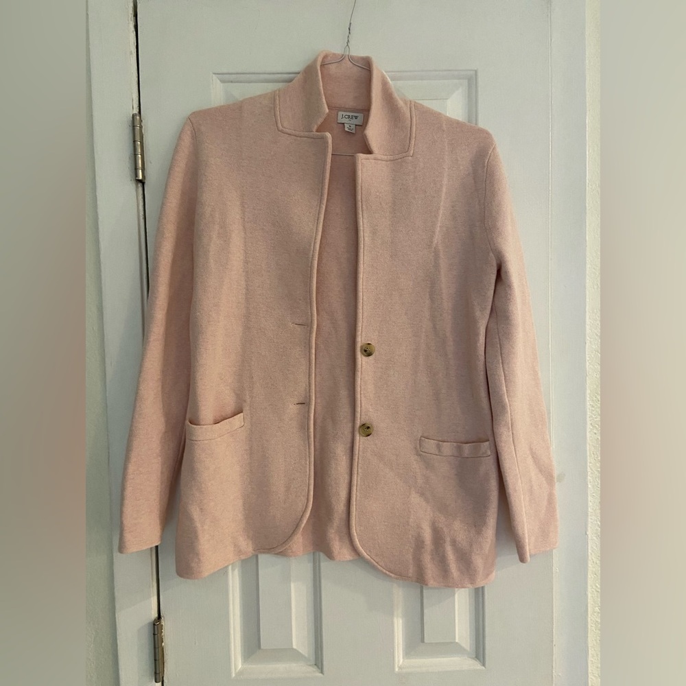 Pink J Crew Knitted Blazer